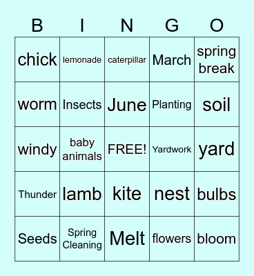 SPRING  BINGO Card