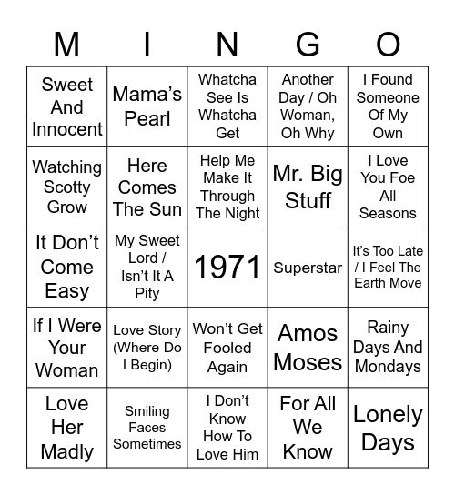 Bingo Card