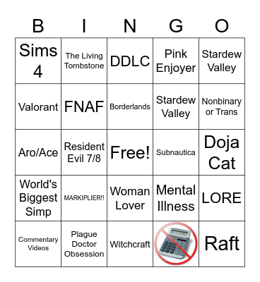 Official Kaz BingoPl Bingo Card