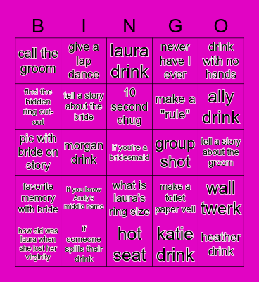 Bachelorette Bingo!!! Bingo Card
