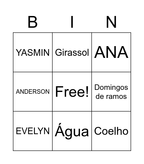 BINGO PASCAL Bingo Card