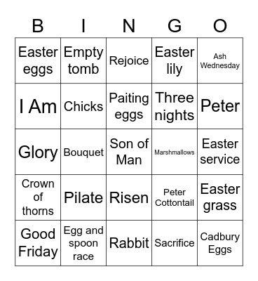EASTER Bingo Card