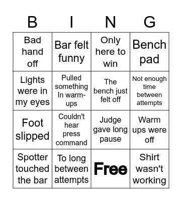 Bomb out Bingo Card