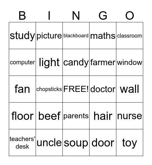 G4 Bingo Card