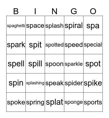 SP Blend Bingo Card