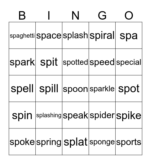 SP Blend Bingo Card