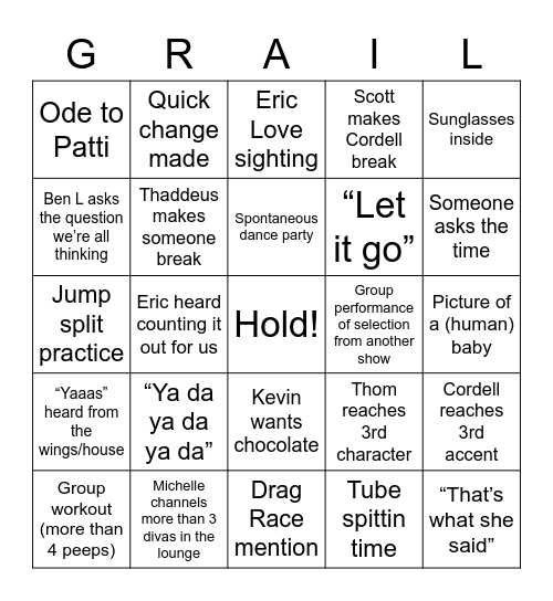 A Spammy Tech Quest Bingo Card