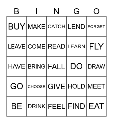 PRESENT PERFECT Bingo Card