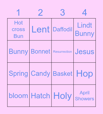 Easter Bingo Card