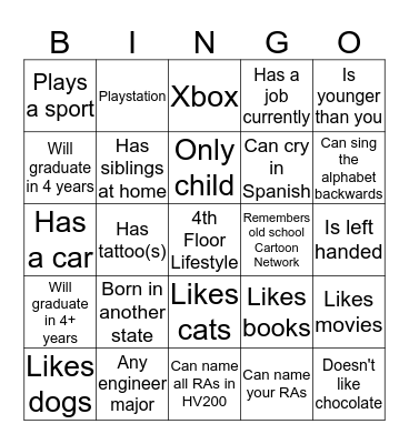 Meet & Greet Bingo!!! Bingo Card
