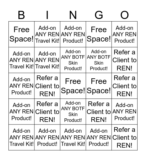 REN Bingo <3  Bingo Card