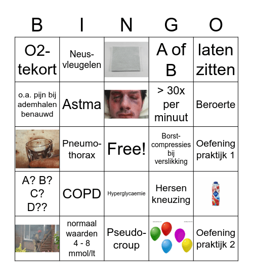 EHBO Bingo Card