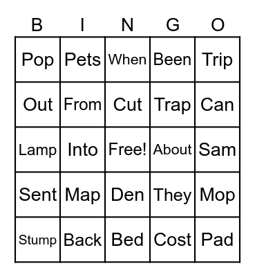 Week Review Bingo Card