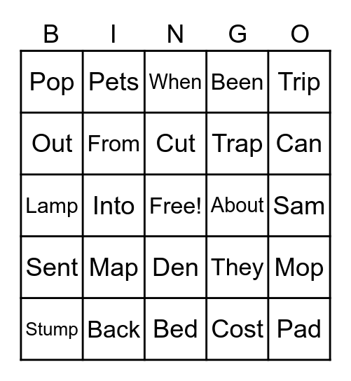 Week Review Bingo Card