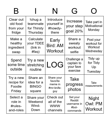 Wild Wild West Bingo Card