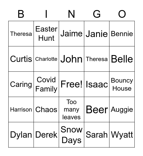 Old Country Lane Sac Bingo Card