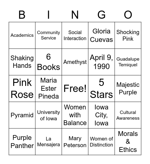 Gamma BINGO Card