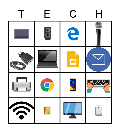 Technology Bingo Card