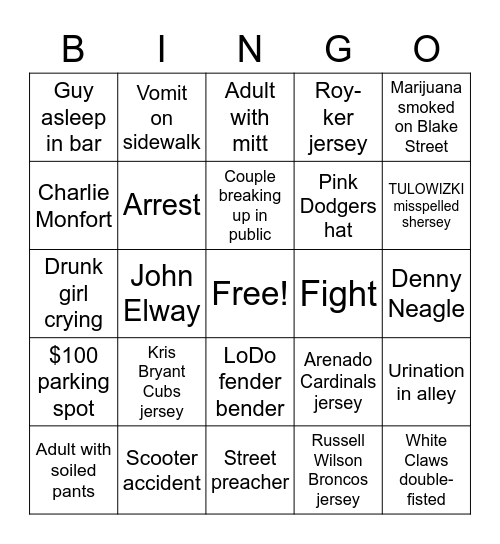 KRECKMAN & LINDAHL OPENING DAY BINGOD Bingo Card