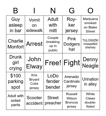 KRECKMAN & LINDAHL OPENING DAY BINGOD Bingo Card