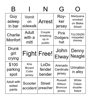 KRECKMAN & LINDAHL OPENING DAY BINGOD Bingo Card