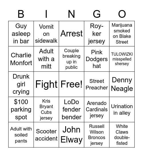 KRECKMAN & LINDAHL OPENING DAY BINGOD Bingo Card