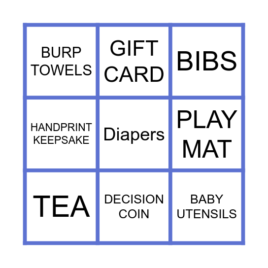 It's a boy! Bingo Card