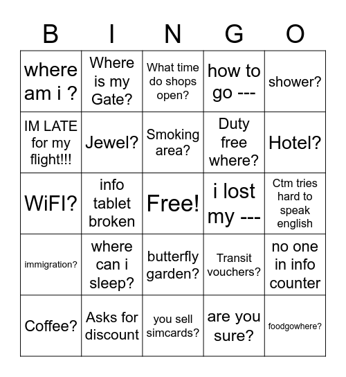 changi info-mends Bingo Card