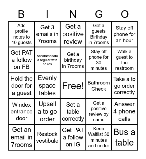 Host With The Most Bingo Card