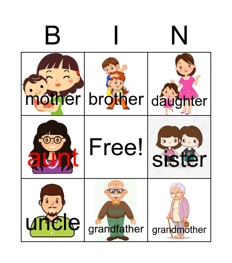 Family Bingo Card