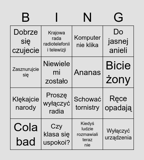 Bujakowskie Bingo (4x4) Bingo Card