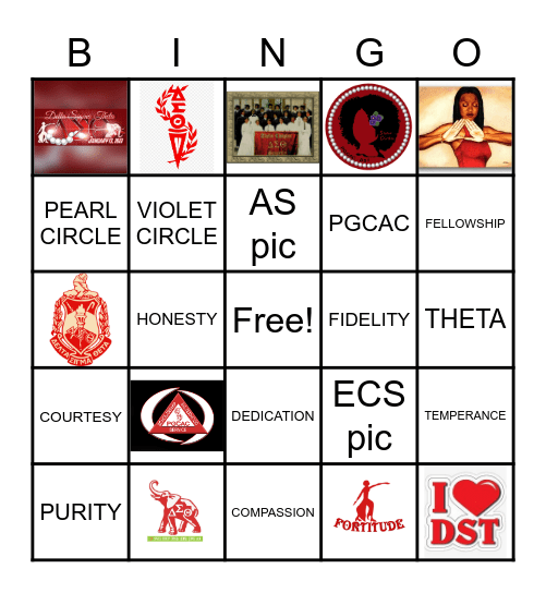 PGCAC Sister Circle Bingo Card