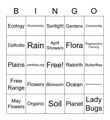 Earth Day Bingo Card