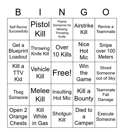 PeoplesChampTV's Warzone Bingo Card