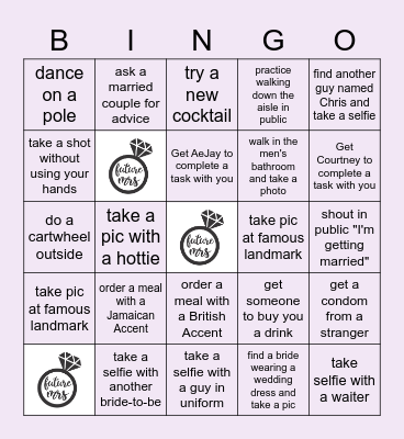 A'shli's Bachelorette Weekend Bingo!! Bingo Card