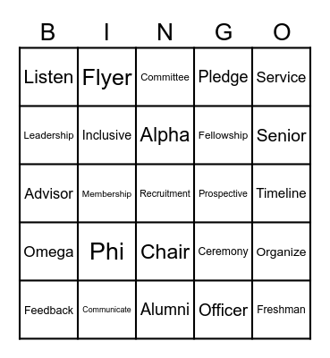 RECRUITMENT Bingo Card