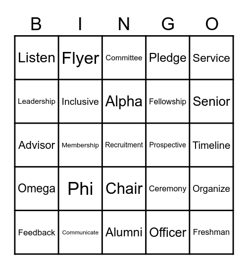 RECRUITMENT Bingo Card