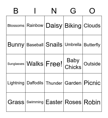 Spring Bingo Card