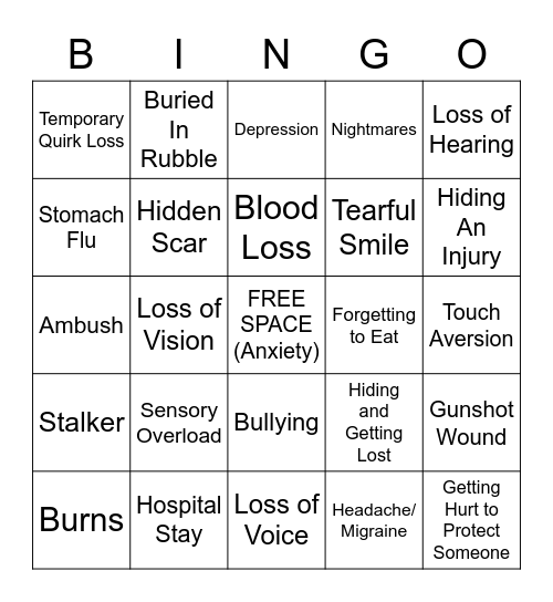 Hurt Tamaki Bingo! Bingo Card