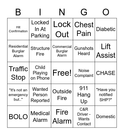 Dispatch BINGO Card