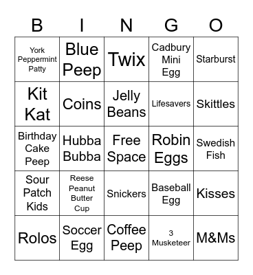 Easter Bingo Card