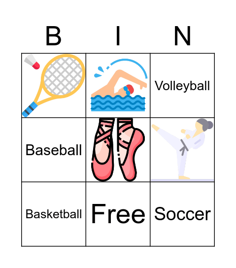 Sports Bingo Card
