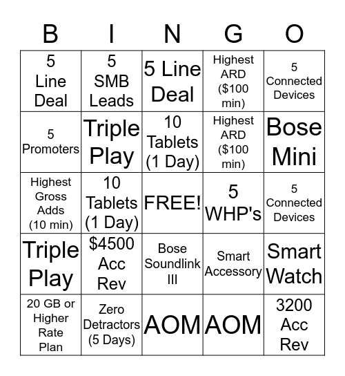 SWGA Bingo Card