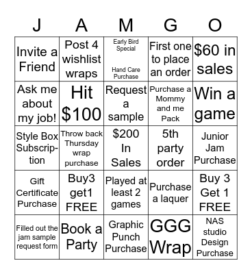 JAMBingo Card