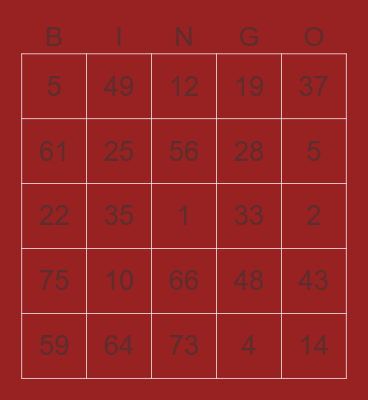 sungjae Bingo Card
