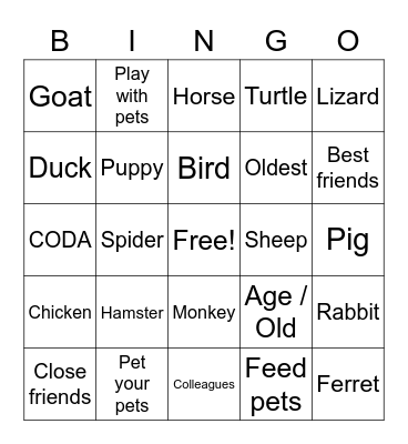 The Rest Bingo Card