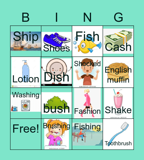 SH words! Bingo Card