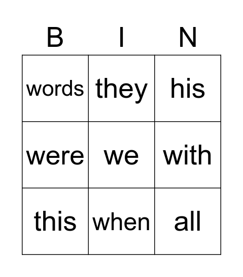 Jianni Bingo April Bingo Card