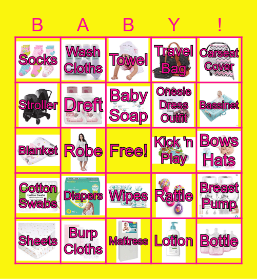 Enia's Baby Bingo Card