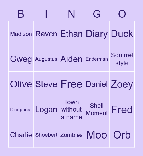 What Once Was Bingo Card